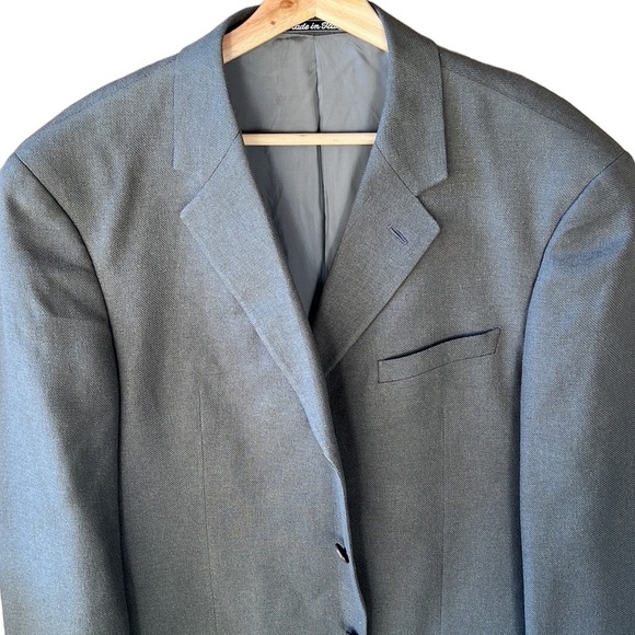 Armani Collezioni 100% Silk Gray Men’s Blazer Sports Jacket 43L - Picture 13 of 13